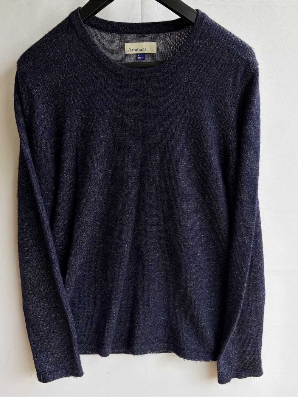 Artefact Navy Heather Alpaca Cotton Crewneck Sweater M